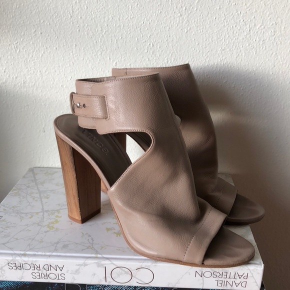 Vince Taupe Addie Open Toe Booties Sandals 9 1/2 - Picture 5 of 8